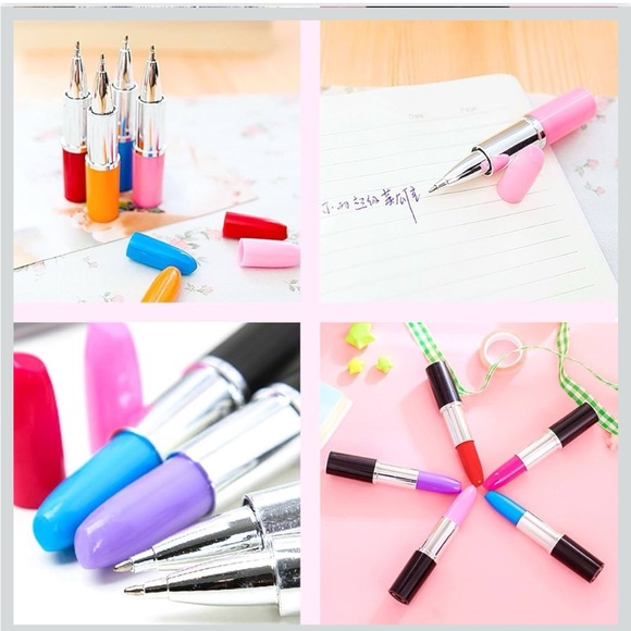 4 Pack novelty lipstick ballpoint pen set - Picture 2 of 4